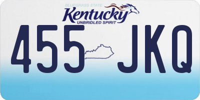 KY license plate 455JKQ