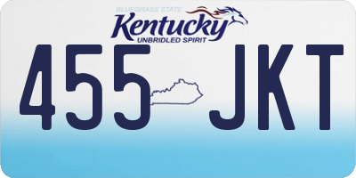 KY license plate 455JKT