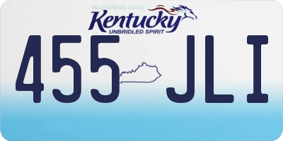 KY license plate 455JLI
