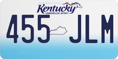 KY license plate 455JLM
