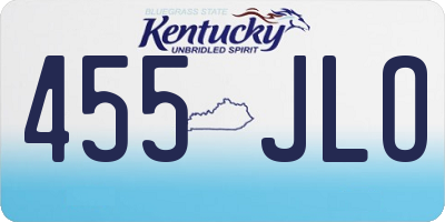 KY license plate 455JLO