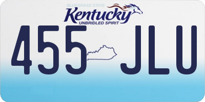 KY license plate 455JLU