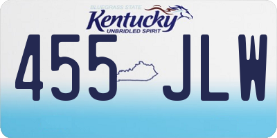 KY license plate 455JLW