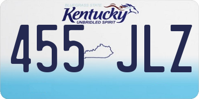 KY license plate 455JLZ