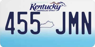 KY license plate 455JMN