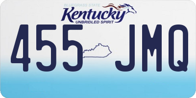 KY license plate 455JMQ