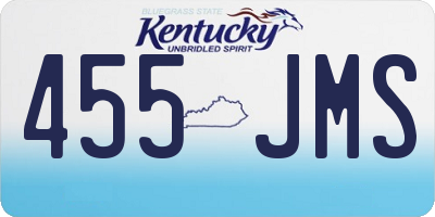 KY license plate 455JMS