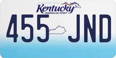 KY license plate 455JND
