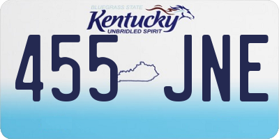 KY license plate 455JNE