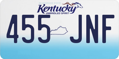 KY license plate 455JNF