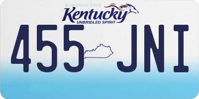 KY license plate 455JNI