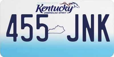 KY license plate 455JNK