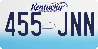 KY license plate 455JNN