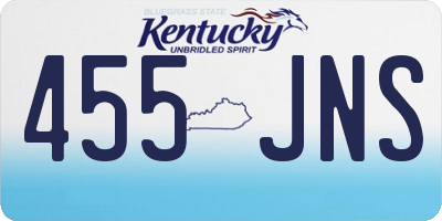 KY license plate 455JNS