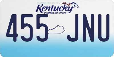 KY license plate 455JNU