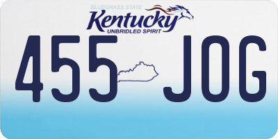 KY license plate 455JOG