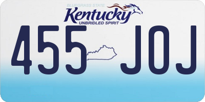 KY license plate 455JOJ