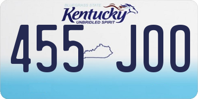 KY license plate 455JOO