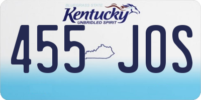 KY license plate 455JOS
