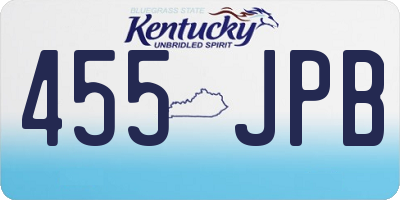 KY license plate 455JPB