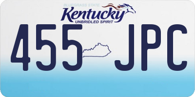 KY license plate 455JPC