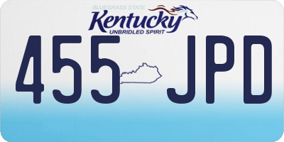 KY license plate 455JPD