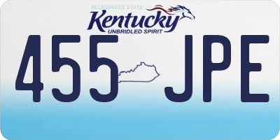 KY license plate 455JPE