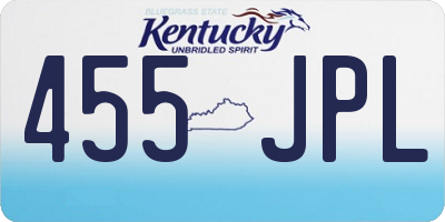 KY license plate 455JPL