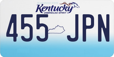 KY license plate 455JPN