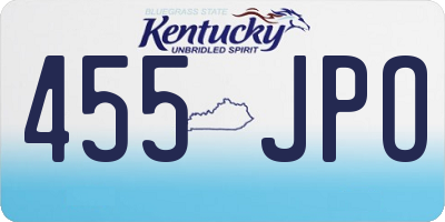KY license plate 455JPO