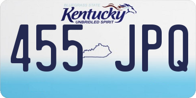 KY license plate 455JPQ
