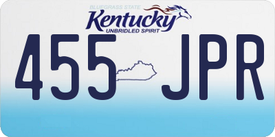 KY license plate 455JPR