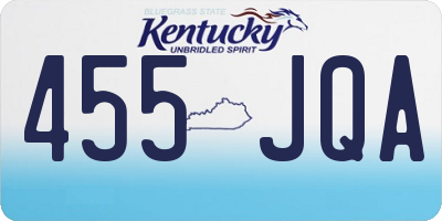 KY license plate 455JQA
