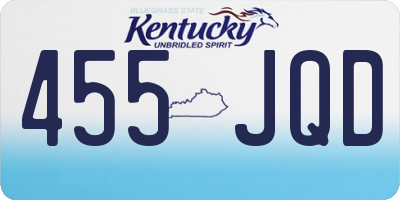 KY license plate 455JQD