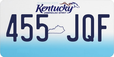 KY license plate 455JQF