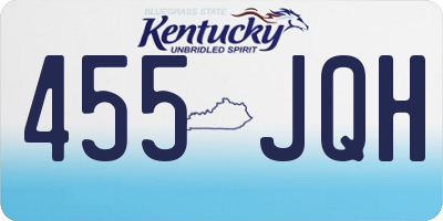 KY license plate 455JQH