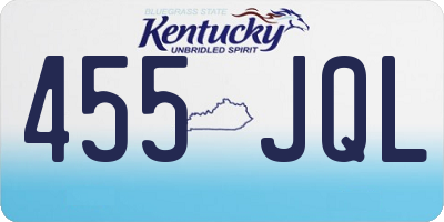 KY license plate 455JQL