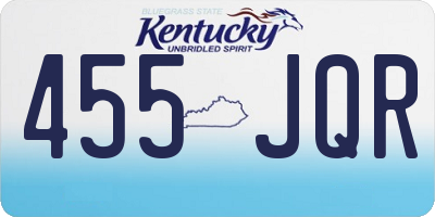 KY license plate 455JQR