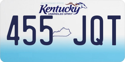 KY license plate 455JQT