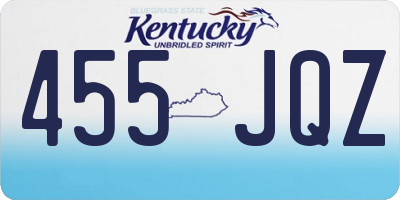 KY license plate 455JQZ