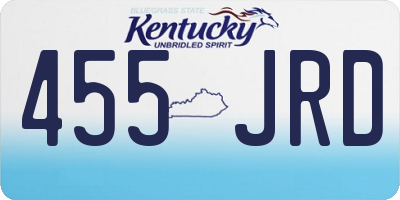 KY license plate 455JRD