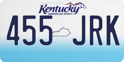 KY license plate 455JRK