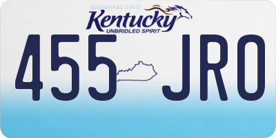 KY license plate 455JRO