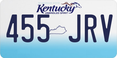 KY license plate 455JRV