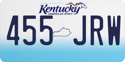 KY license plate 455JRW