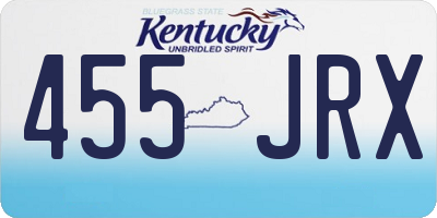 KY license plate 455JRX