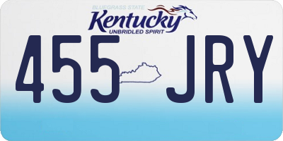 KY license plate 455JRY