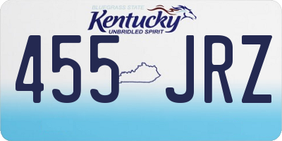 KY license plate 455JRZ