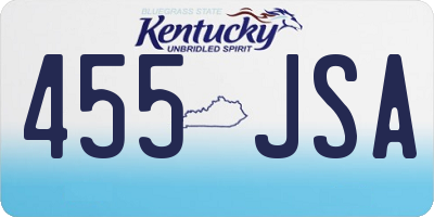 KY license plate 455JSA