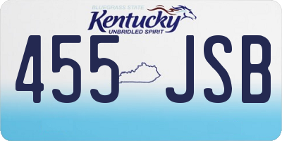 KY license plate 455JSB